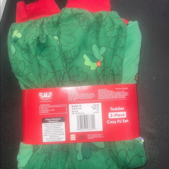 Lucy Green and Red Pajama Set - Picture 4 of 4